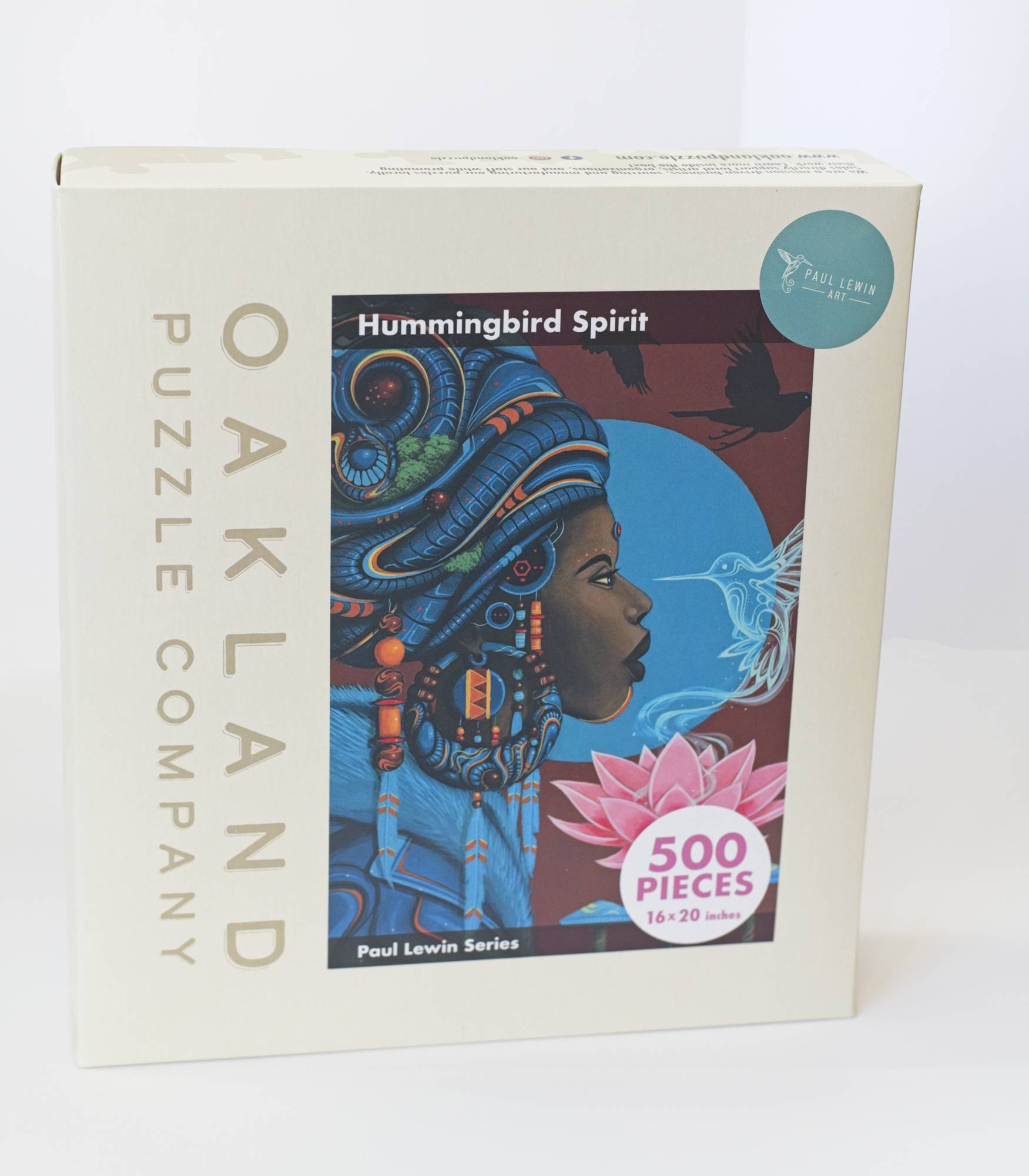 Giftable box for the Hummingbird Spirit 500-piece puzzle by Oakland Puzzle Company