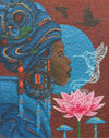 Completed Hummingbird Spirit 500-piece jigsaw puzzle with Afrofuturist artwork by Paul Lewin