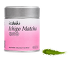 Ichigo Matcha premium matcha powder tin by isshiki matcha with a smear of green powder