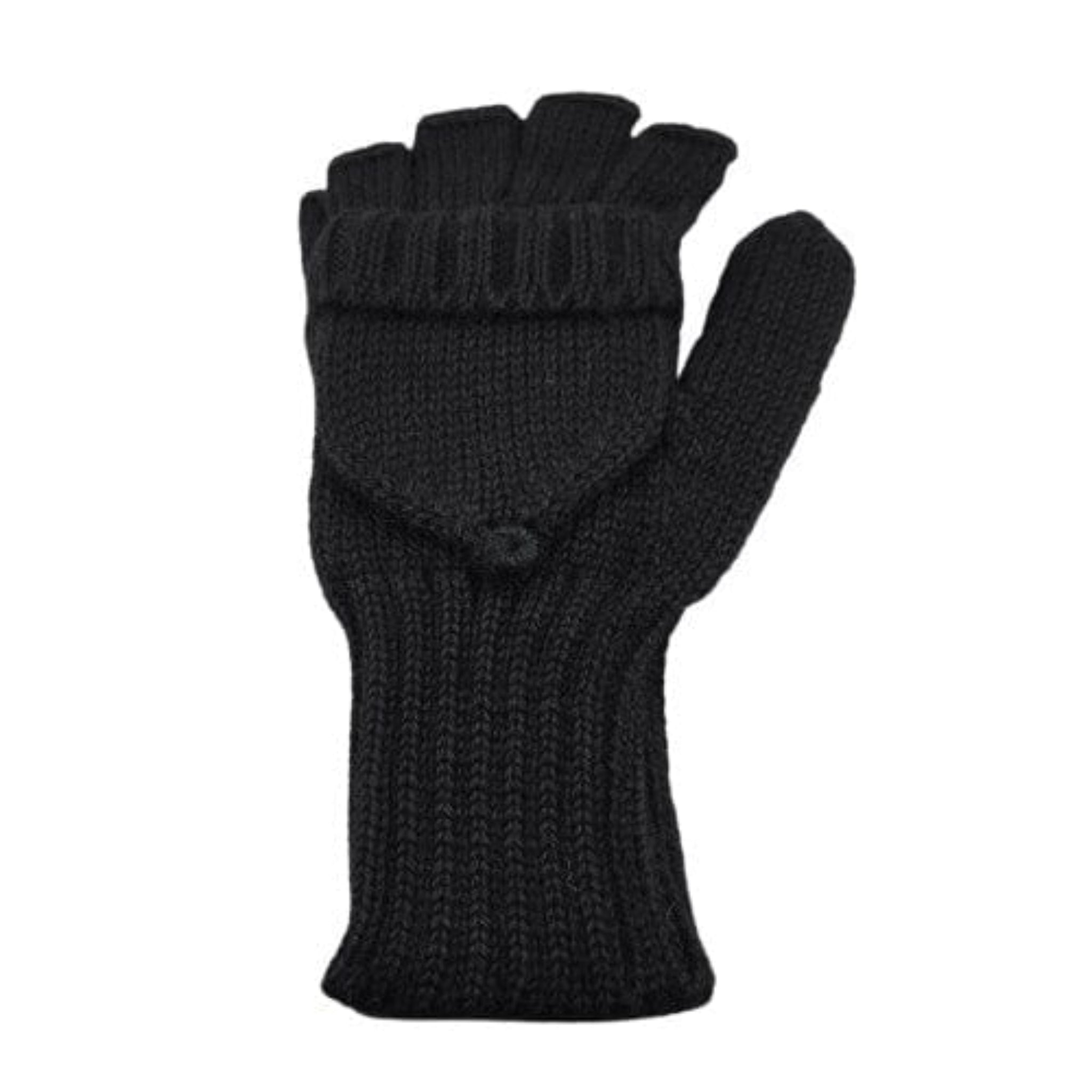 Black fingerless gloves on a white background