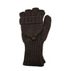 Brown knitted glove on a white background