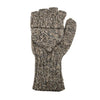 Knitted fingerless glove on a white background