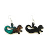 Mermaid Dachshund Earrings: Eco-friendly, recycled wood, handmade in USA. Show your Dachshund love! Shop now!