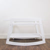 Plum+Sparrow Classic Rocking Moses Bassinet Stand in white painted pine wood, shown without basket