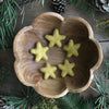 Set of five needle-felted wool stars in Gold Clay Yellow