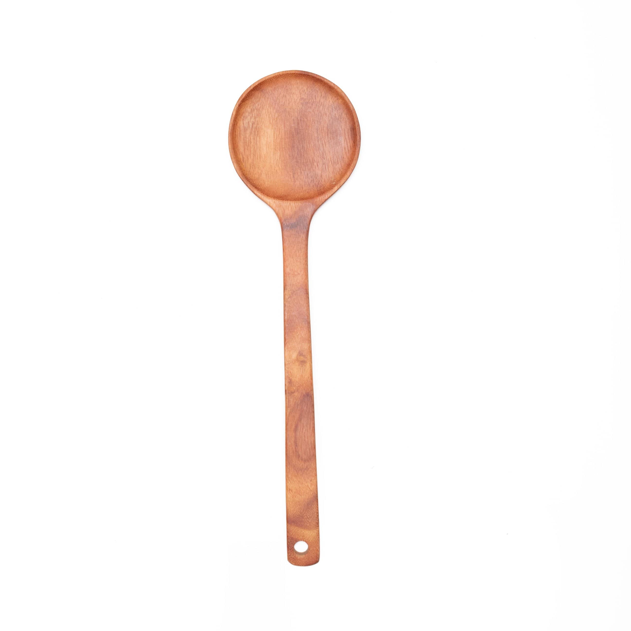 Hand-carved wood tasting spoon: sustainable macawood, laurelwood, or coffeewood. Artisan-made, fair trade, unique gift. Elevate your cooking & taste! ✨