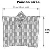 Flat lay of Incan Grays Alpaca Poncho highlighting the full Incan pattern design and gray colorway