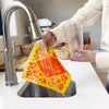 Soak iT Up Swedish dishcloth with cheerful It's a Beautiful Day print on a kitchen counter