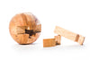 Japanese interlocking Kumiki ball puzzle showing piece detail and craftsmanship