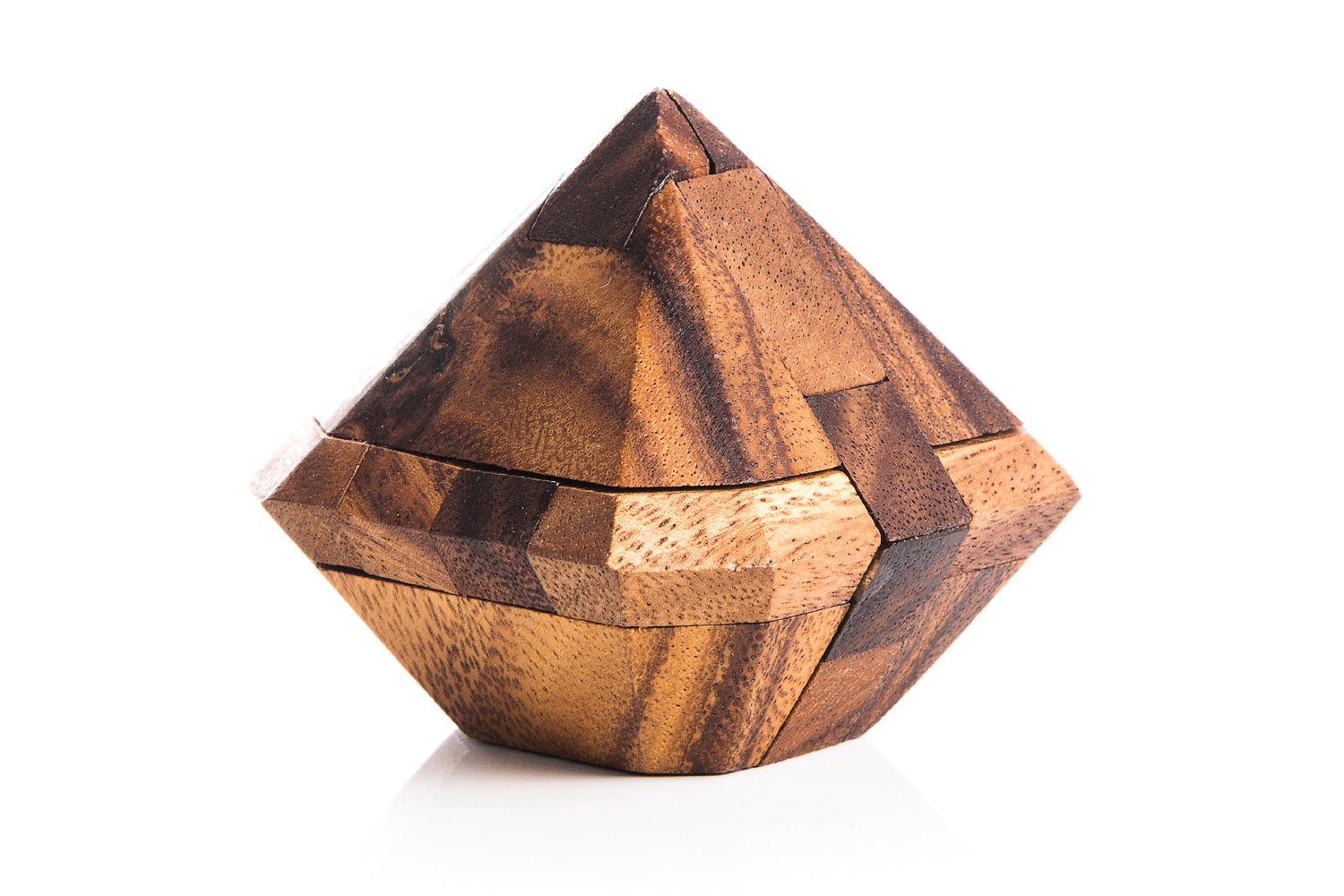 Japanese Diamond Puzzle with 12 interlocking wooden pieces – brain teaser by Kubiya Games