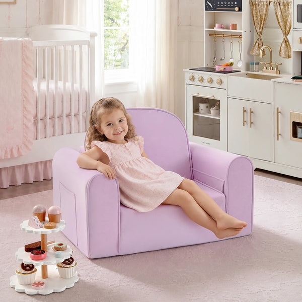 Tiny Land® GentleSnug Kids Sofa Chair - Fold-Out Toddler Lounger
