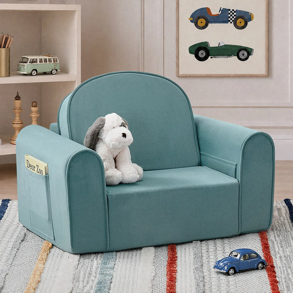 Tiny Land® GentleSnug Kids Sofa Chair - Fold-Out Toddler Lounger