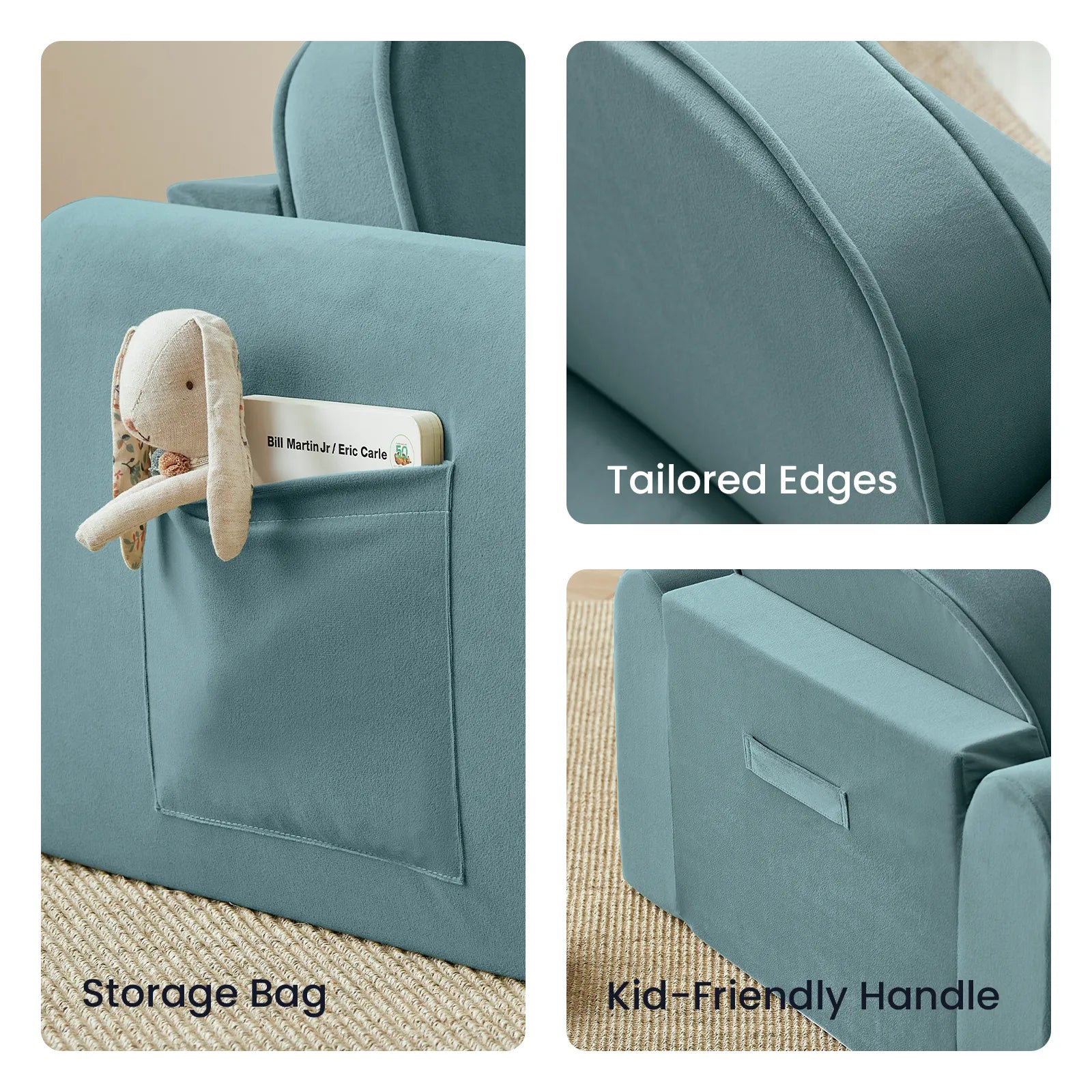 Tiny Land® GentleSnug Kids Sofa Chair - Fold-Out Toddler Lounger
