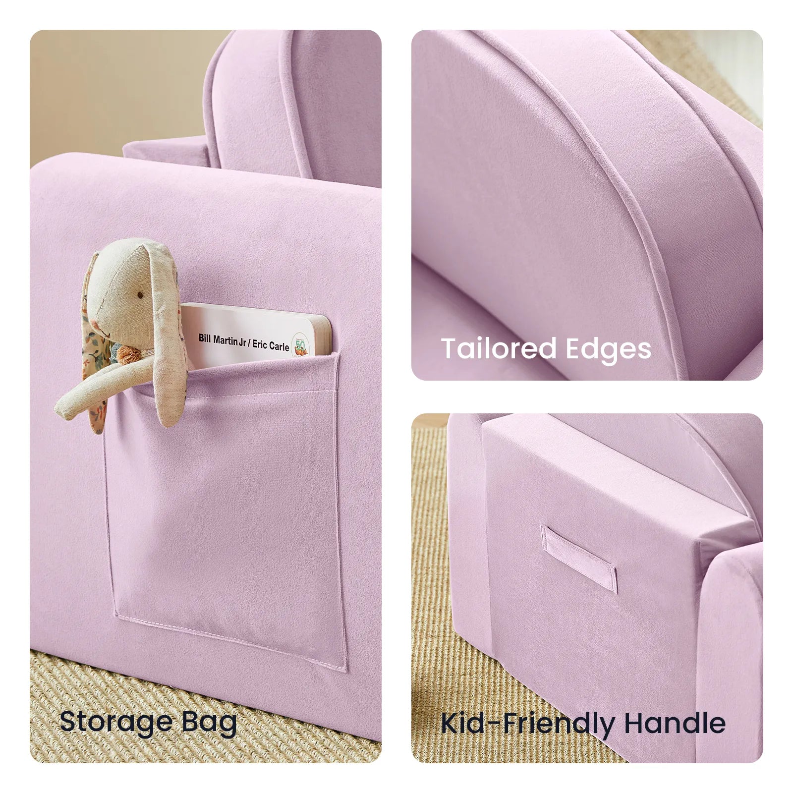 Tiny Land® GentleSnug Kids Sofa Chair - Fold-Out Toddler Lounger