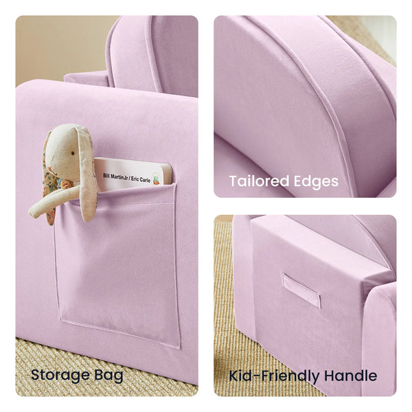 Tiny Land® GentleSnug Kids Sofa Chair - Fold-Out Toddler Lounger