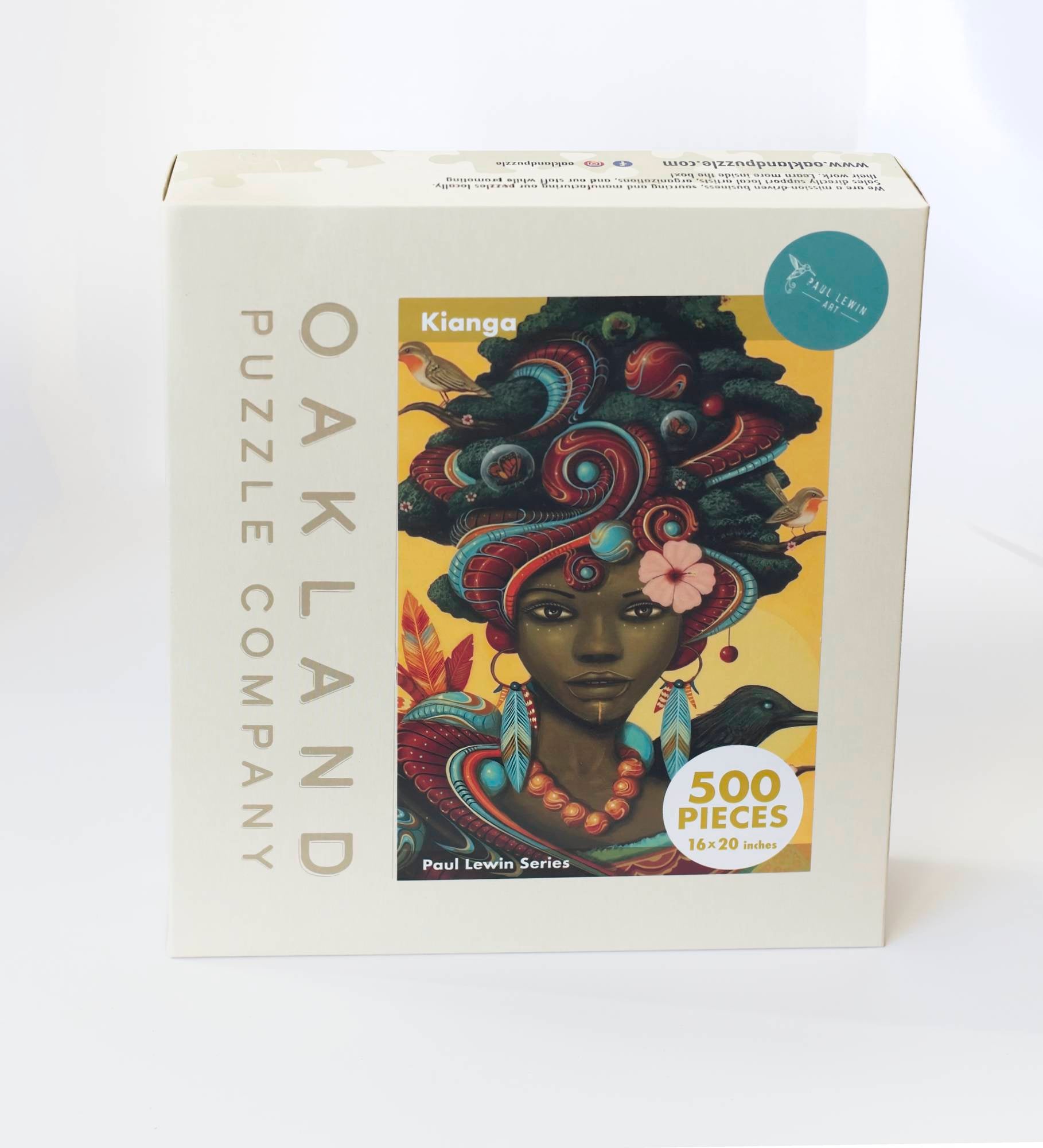 Kianga 500-piece jigsaw puzzle box featuring Paul Lewin's original artwork
