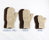 Infant alpaca mittens in camel natural Suri colour from Purely Alpaca