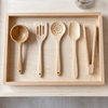 Close-up of the Kids Bamboo Cooking Utensil Set bamboo utensils