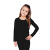 Remedywear kids long sleeve eczema shirt in black — stretchy, breathable, second-skin fit