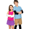 Children wearing Remedywear eczema sleeves and bandages for sensitive skin relief