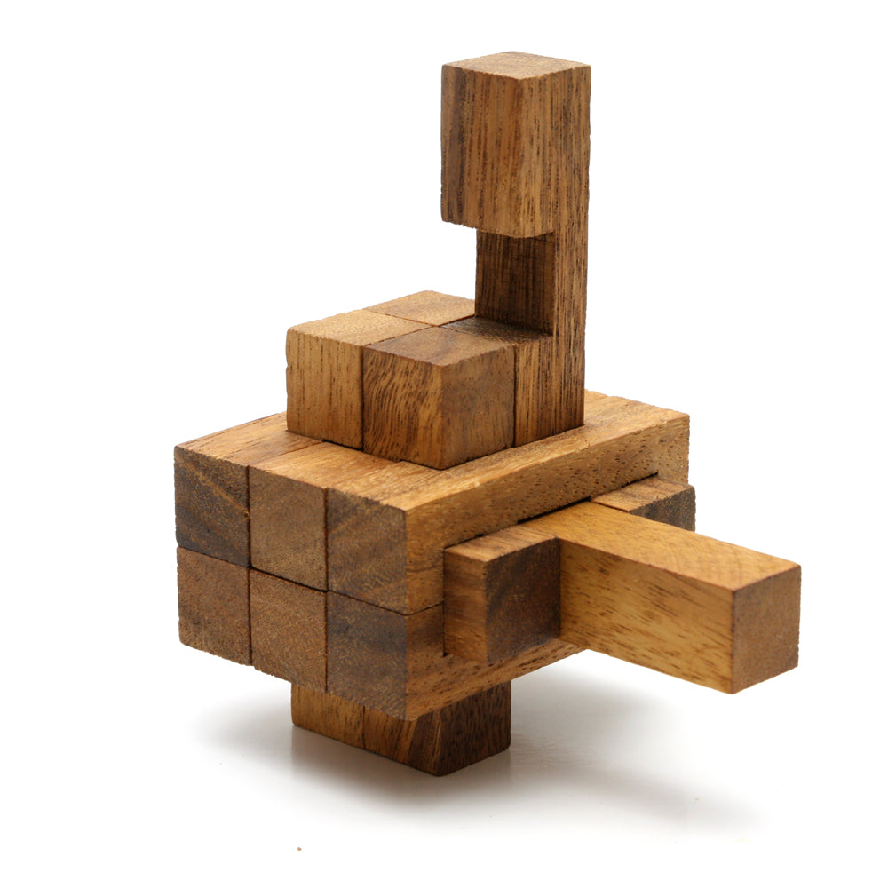 Kubiya Games Notch interlocking 13-piece wooden brain teaser puzzle