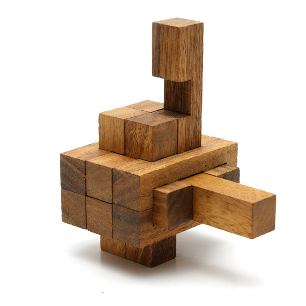 Kubiya Games Notch interlocking 13-piece wooden brain teaser puzzle