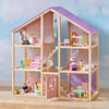 Tiny Land Sweetwood Unicorn wooden dollhouse with poseable dolls