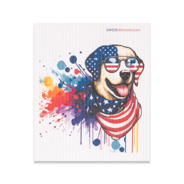 Patriotic Labrador Swedish dishcloth — eco-friendly reusable cleaning cloth
