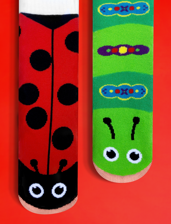 Add a touch of whimsy to your day with our Ladybug and Caterpillar mismatched socks. These soft and comfortable socks are perfect for anyone who loves bugs and fun.