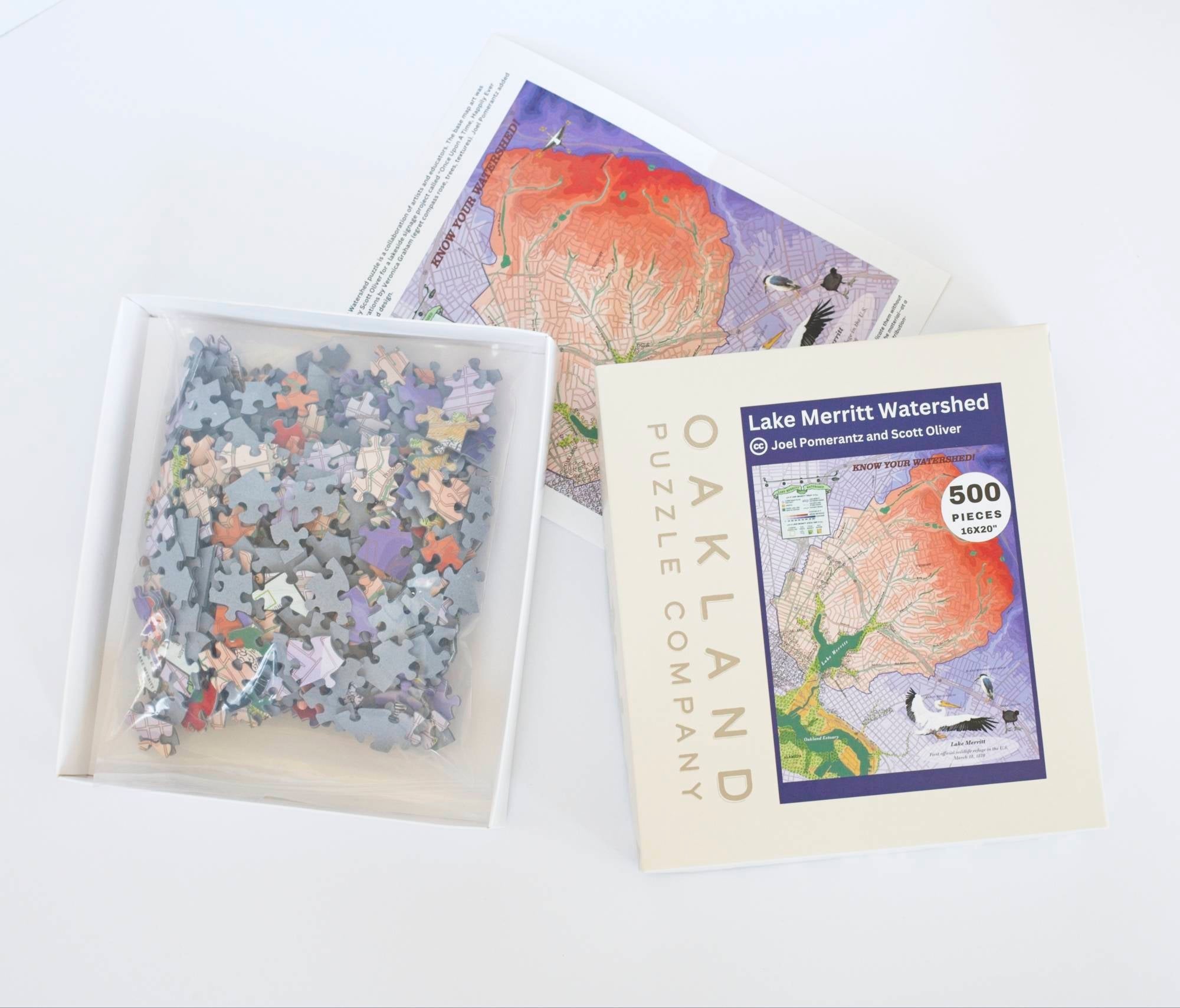 Lake Merritt Watershed Jigsaw Puzzle, 500 Pieces, Oakland Map