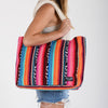 Large Shopper Tote Ravi upcycled jute bag with rope handles