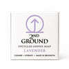 Box of 2nd Ground upcycled coffee soap lavender on a white background