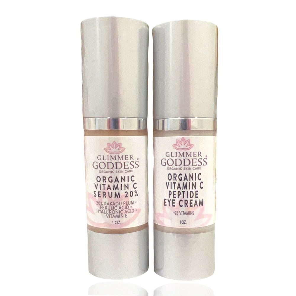 Organic Vitamin C Glow Duo – 20% Vitamin C Serum + Peptide Eye Serum