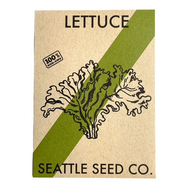 Seattle Seed Company Mild Mesclun Mix lettuce seed packet with colorful salad greens blend