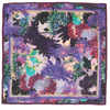 Lilac 35-inch silk furoshiki wrap styled as a reusable gift bag, knotted at the top
