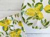 Limoncello bread maker set featuring a cotton drawstring bread bag and large bowl cover with lemon fabric print