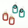 Fair Anita linked horn earrings in lacquered upcycled horn, hanging 2.5 inches long with nickel-free ear wires