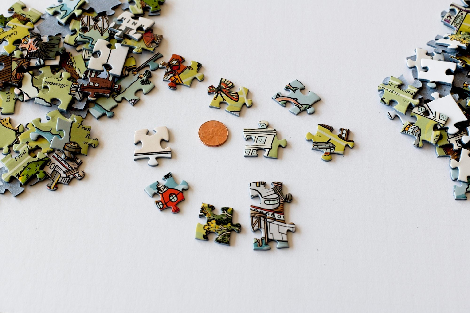 Long Lost Oakland jigsaw puzzle pieces from the 500-piece set