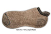 Brown alpaca sock with terry loop texture on a white background