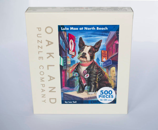 Lula Mae at North Beach jigsaw puzzle box from Oakland Puzzle Company