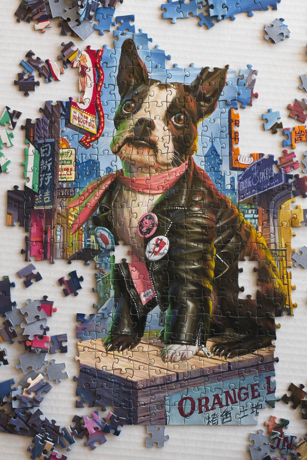 Lula Mae at North Beach jigsaw puzzle partly assembled