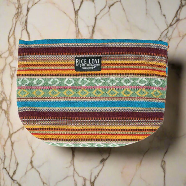 Makeup Bag - Upcycled Jute Rice Bag, Fair Trade