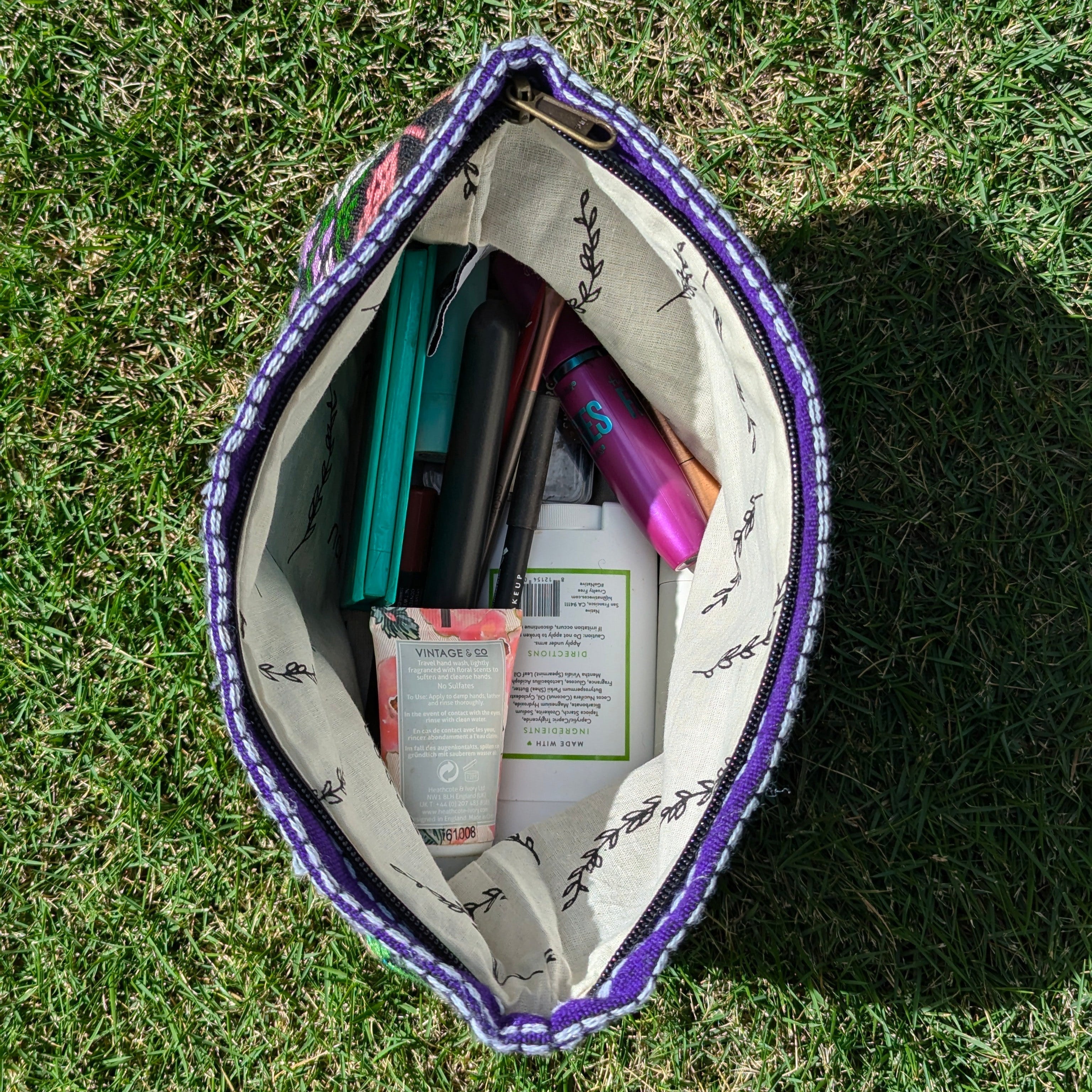 Makeup Bag - Upcycled Jute Rice Bag, Fair Trade