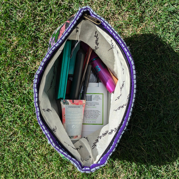 Makeup Bag - Upcycled Jute Rice Bag, Fair Trade
