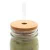 Bamboo & BPA-Free Silicone Straw Hole Tumbler Lid for Mason Jars