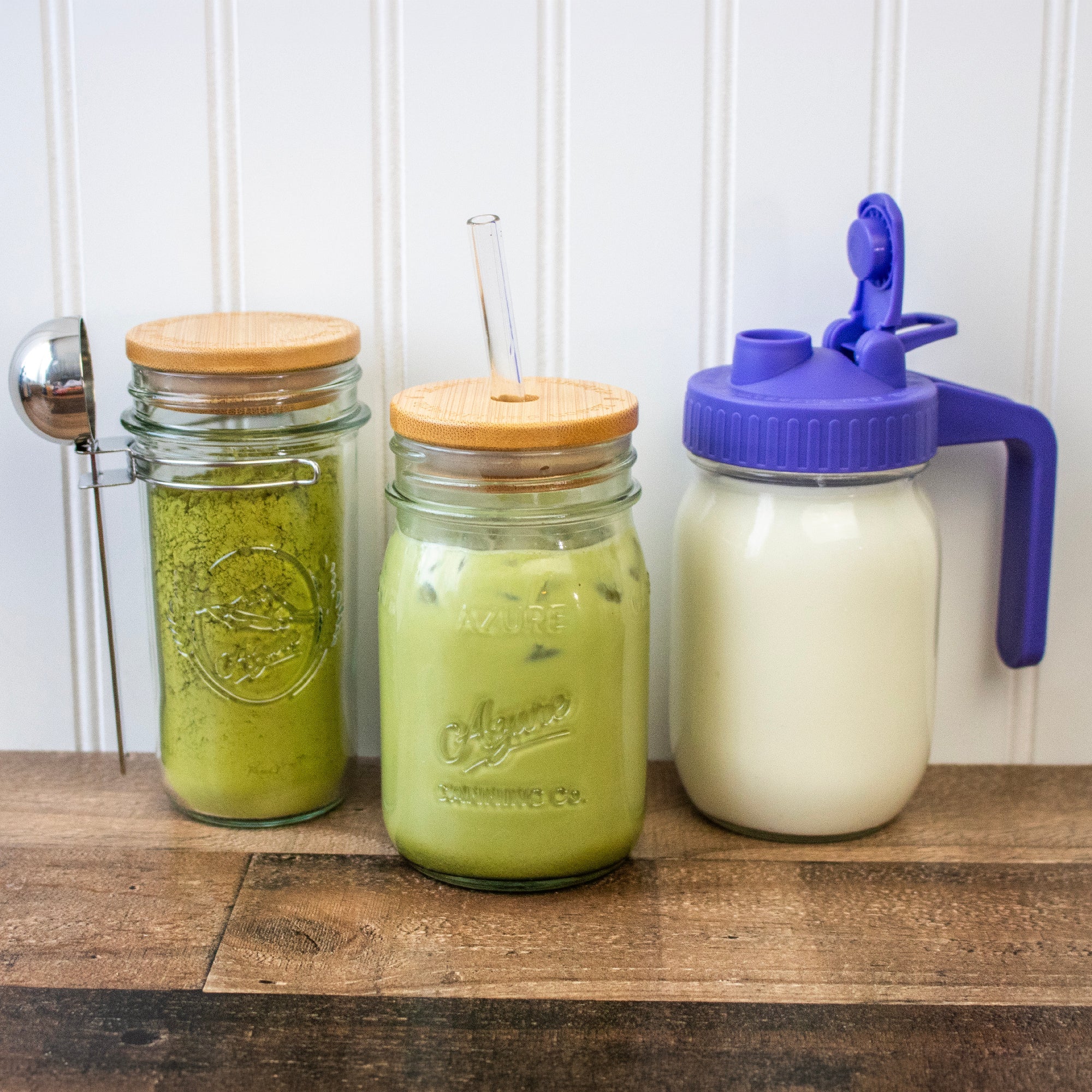Bamboo & BPA-Free Silicone Straw Hole Tumbler Lid for Mason Jars