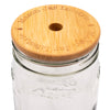 Bamboo & BPA-Free Silicone Straw Hole Tumbler Lid for Mason Jars