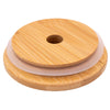 Bamboo & BPA-Free Silicone Straw Hole Tumbler Lid for Mason Jars
