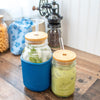 Bamboo & BPA-Free Silicone Straw Hole Tumbler Lid for Mason Jars