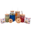 Bamboo & BPA-Free Silicone Straw Hole Tumbler Lid for Mason Jars
